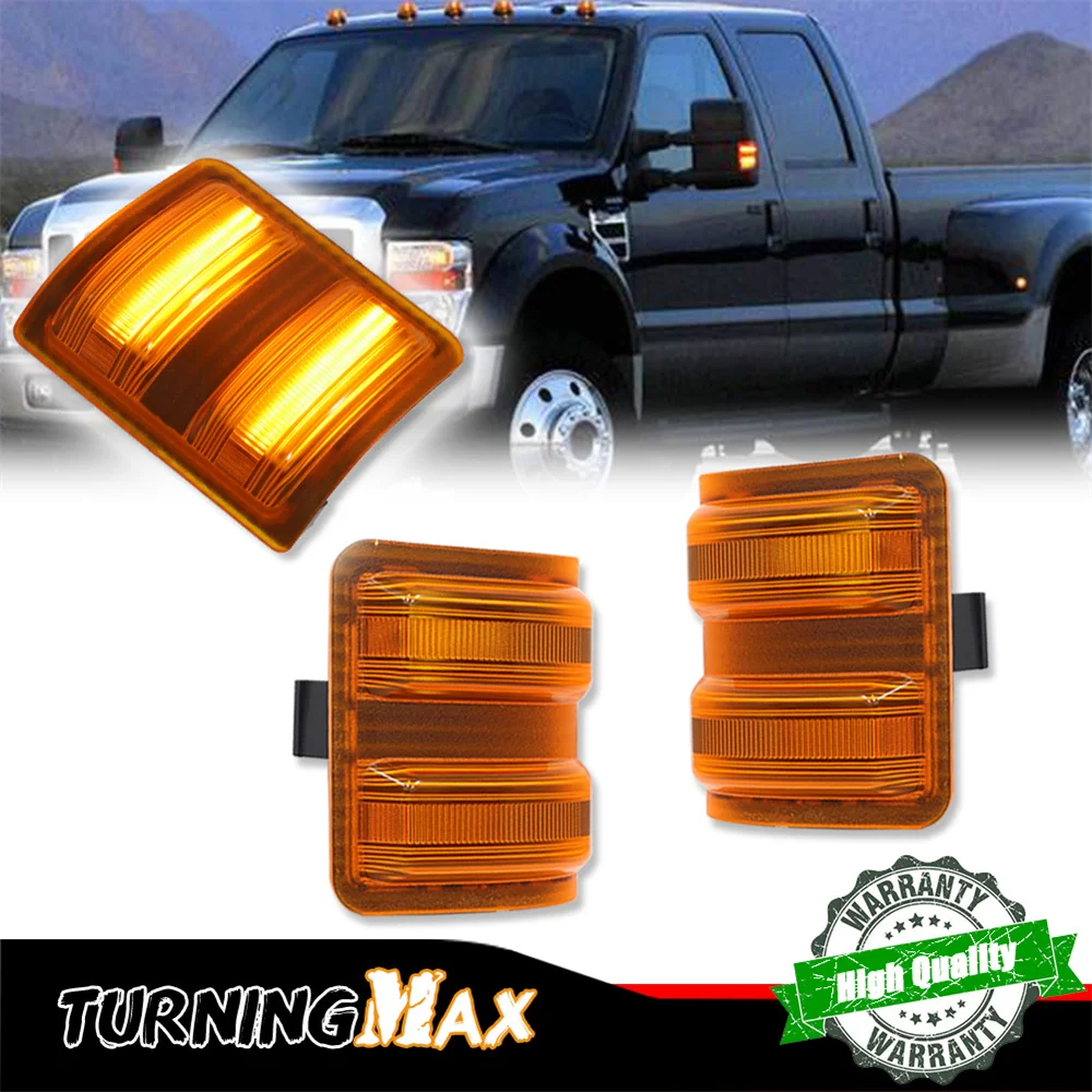 

Side Mirror Marker Lights Amber LED Turn Signal Lights For Ford F-150 2013 2014 & F-250 F-350 F-450 F-550 Super Duty 2008-2016