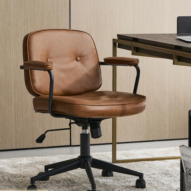 

Luxury urban simulation leather office chair for home use, comfortable and long-lasting sitting, lifting swivel chair