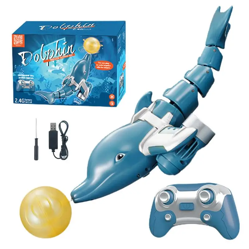 Remote Control Dolphin Toy Realistic RC Dolphin Multi-Directional Control High Simulation Dolphin Ball Rotation Design For