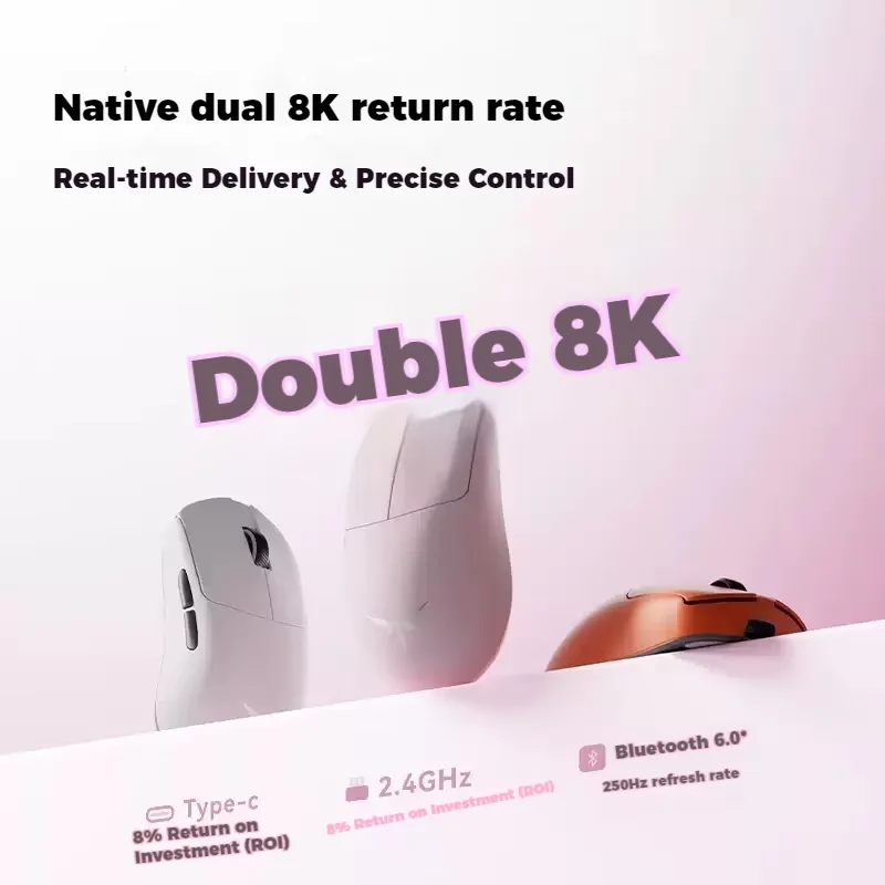 VGN Dragonfly Y2 V2 Tri Mode Wireless Mouse Ultra Light Low Latency Long Battery Ergonomic Mice for Gaming Desktop Working Setup