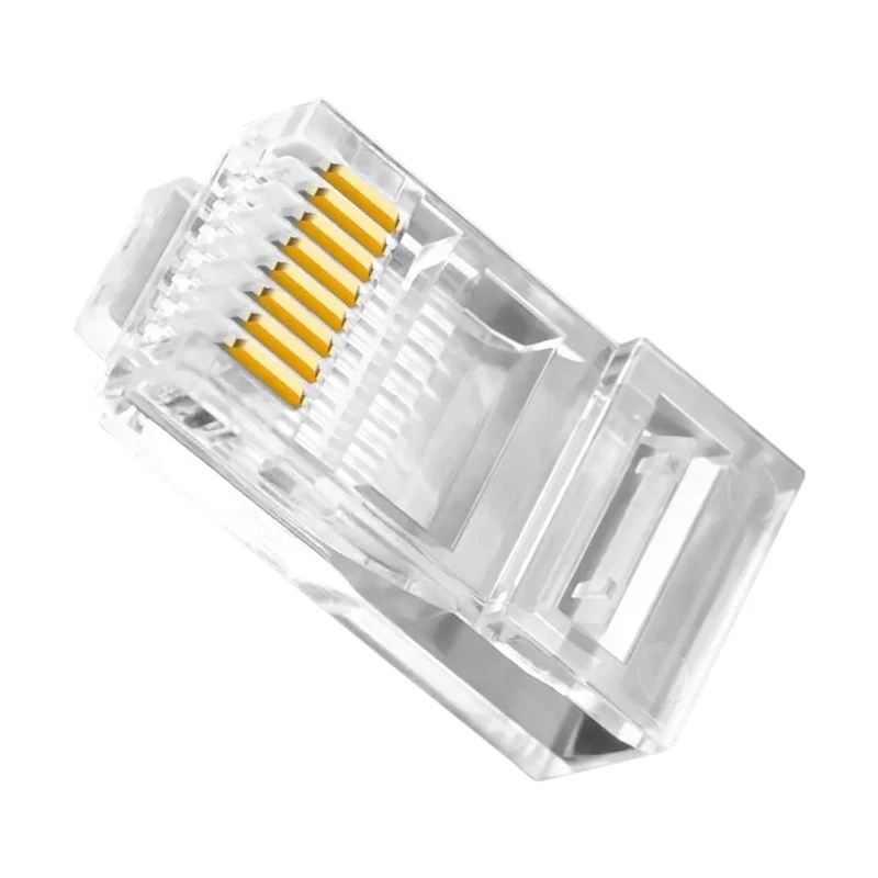 50 Stuks Cat6 Connector Rj45 Connector Netwerk Onafgeschermde Rj45 Geperforeerde Kristallen Kop Netwerkkabel