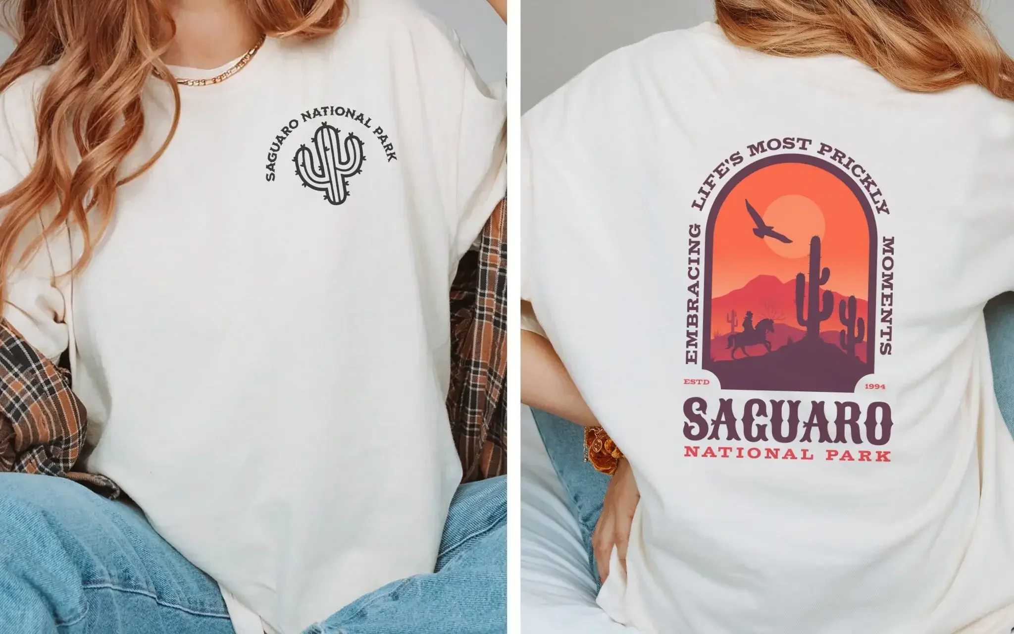 SAGUARO NATIONAL PARK Embracing Life's Most Prickly Moments Garment Dyed T shirt