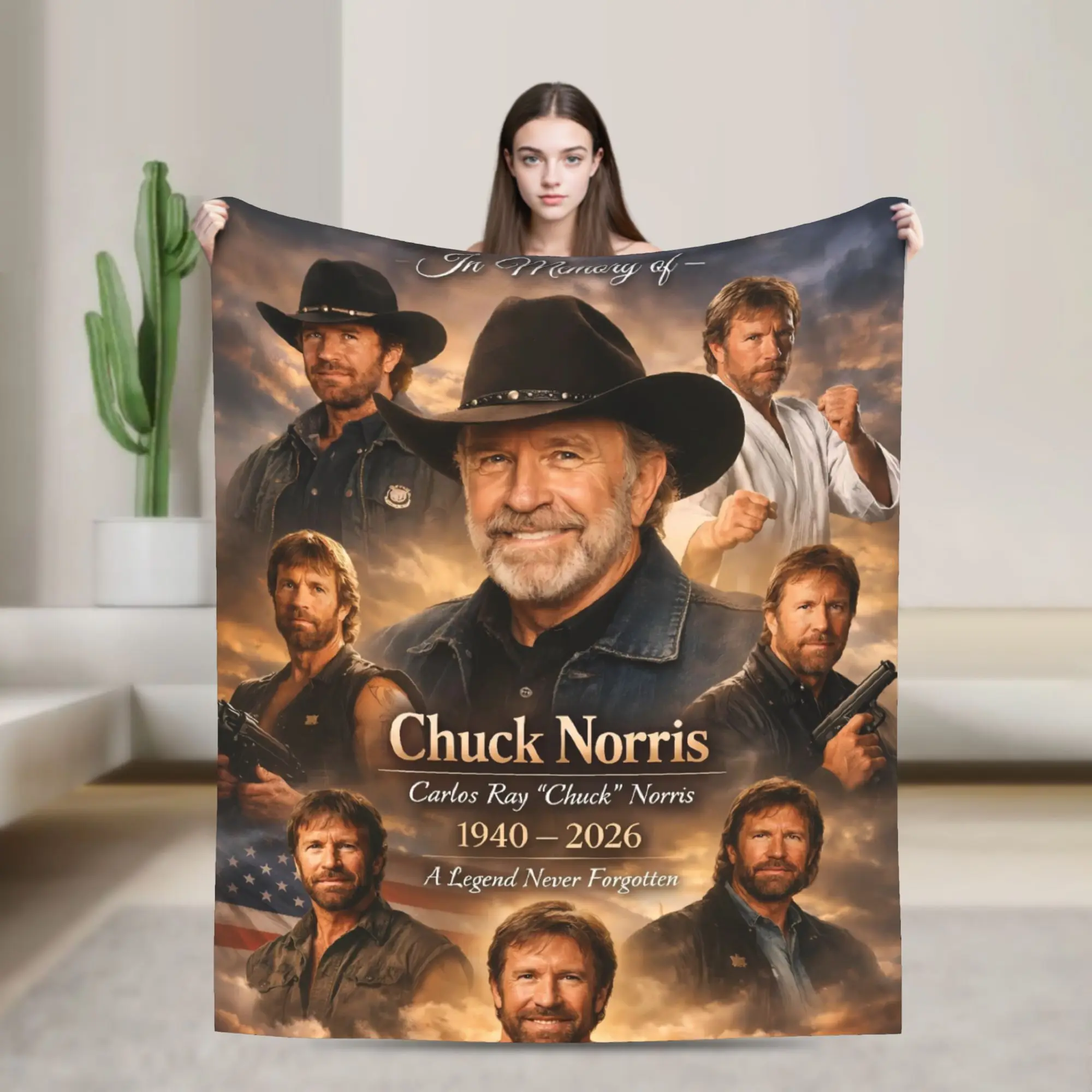 Chuck Norris Blankets  Decorative Flannel Throw Blanket For Couch Chair Sofa Bed Warm Custom Quality Bedspread Birthday Gift