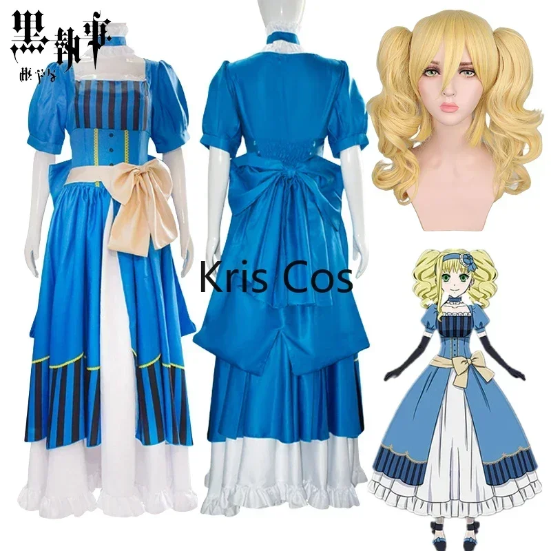 

FC6Anime Black Butler Costume Elizabeth Ethel Cordelia Midford Cosplay Dress Wig Elizabeth Uniform Halloween Outfit for Wom@FC8！