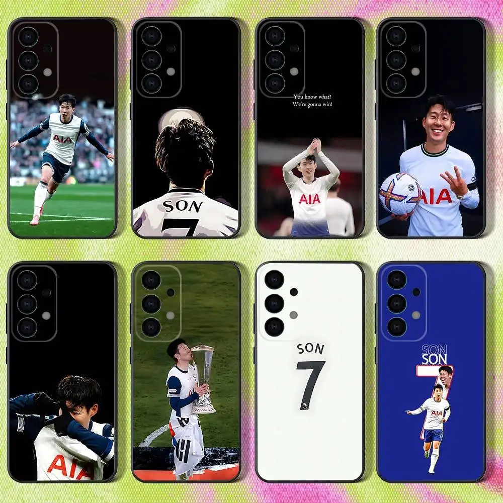 حافظة هاتف Sons Soccer H-Heungs M-Mins لهاتف سامسونج S25، S24، S21، S22، S23، S30، Ultra، S20، Plus، Fe، Lite، Note، 10,9,5G غطاء أسود