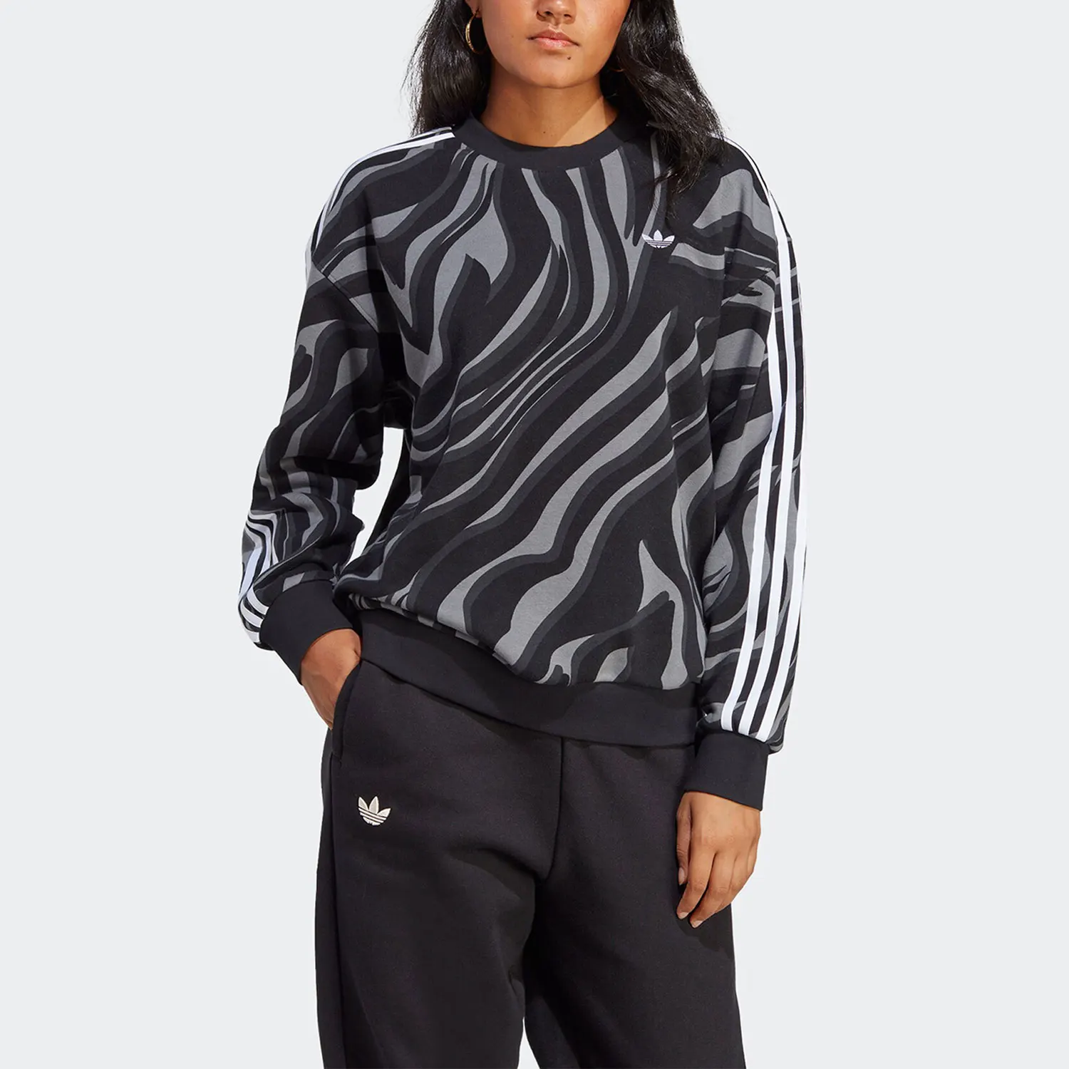 

Adidas Originals Trefoil AOP SWEATSHIRT Women's Round Neck Sweatshirt IJ8188