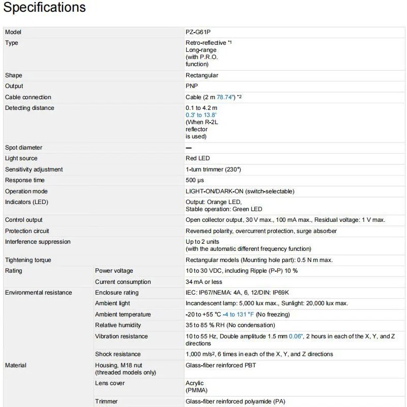 PZ-G61P Nuevo sensor de interruptor fotoeléctrico KEYENCE original, gran cantidad en stock, bienvenido a consultar
