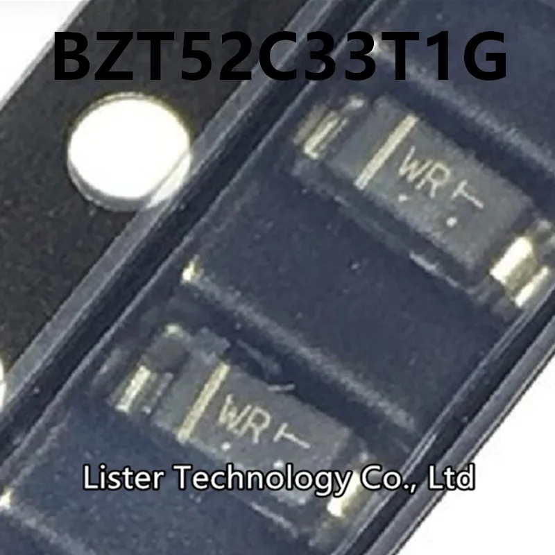 

Новинка BZT52C33T1G SOD-500, 50 ~ 123 шт./лот, маркировка: WR LBZT52C33T1G 52C33 BZT52C33, фотодиод Зенера 1206, 33 в, SOD123