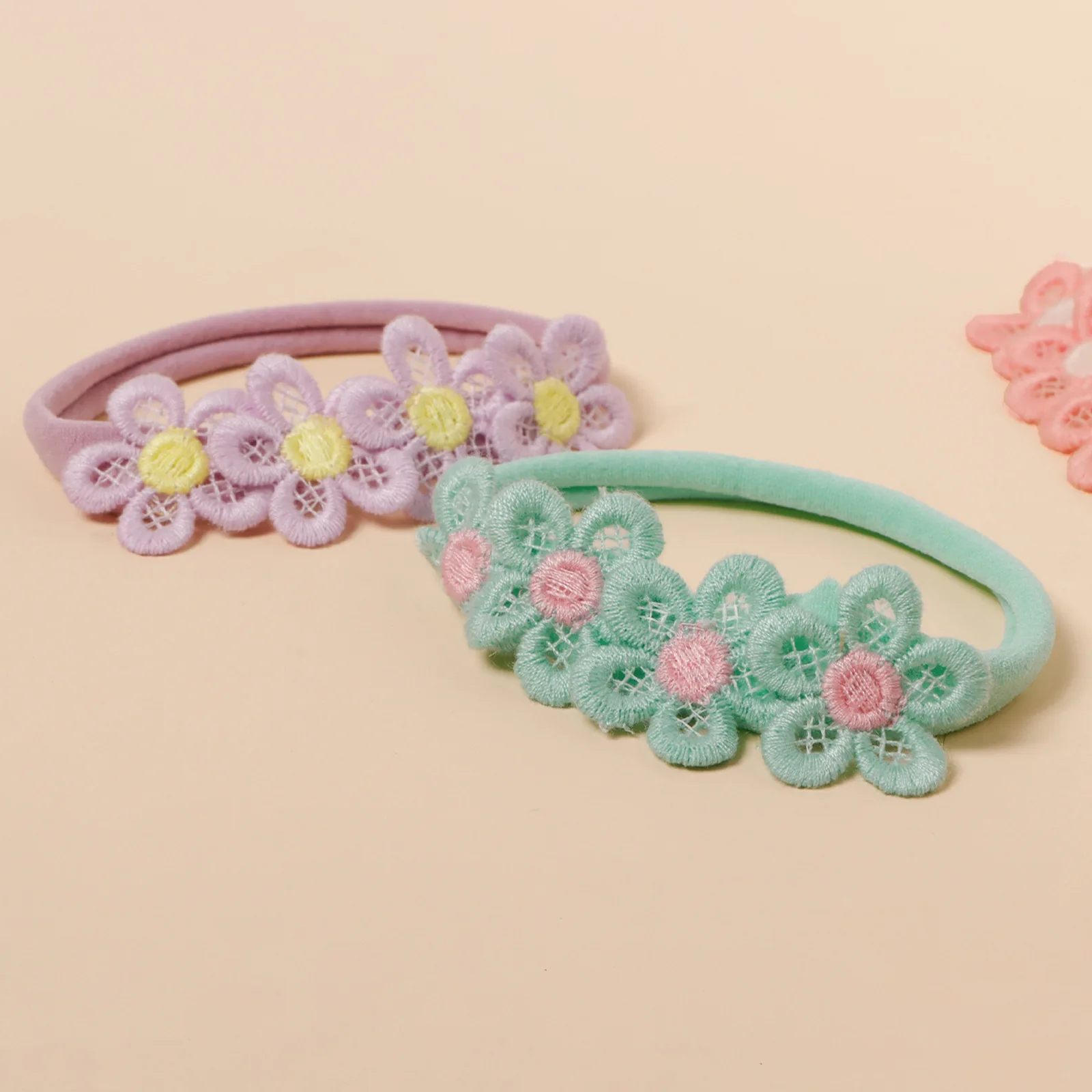 

Nylon Baby Headbands Girls Flowers Handmade Turban Children Elastic Hairbands Summer Kid Hair Accessories for Newborn Headwrap