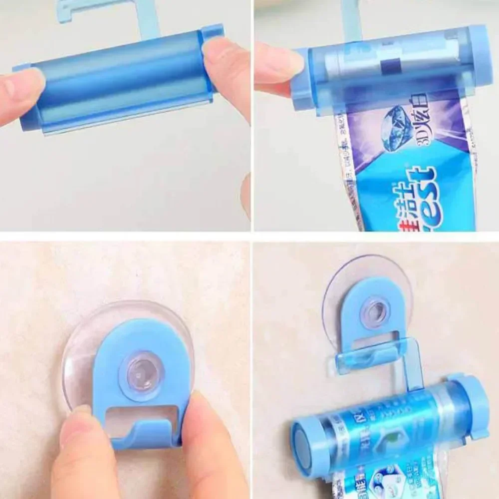 Rolling Tube Squeezer Toothpaste Dispenser Sucker Holder Facial Cleanser Press    Hooks