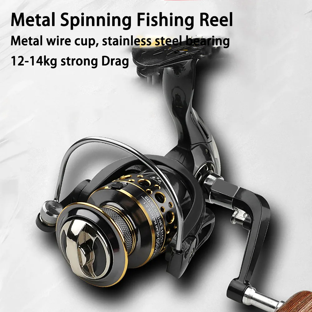 Spinning Fishing Reel Gear Ratio 5.2:1/4.7:1 13bb Bearing Long Casting Stainless Steel Bk2000-7000 Fishing Reel