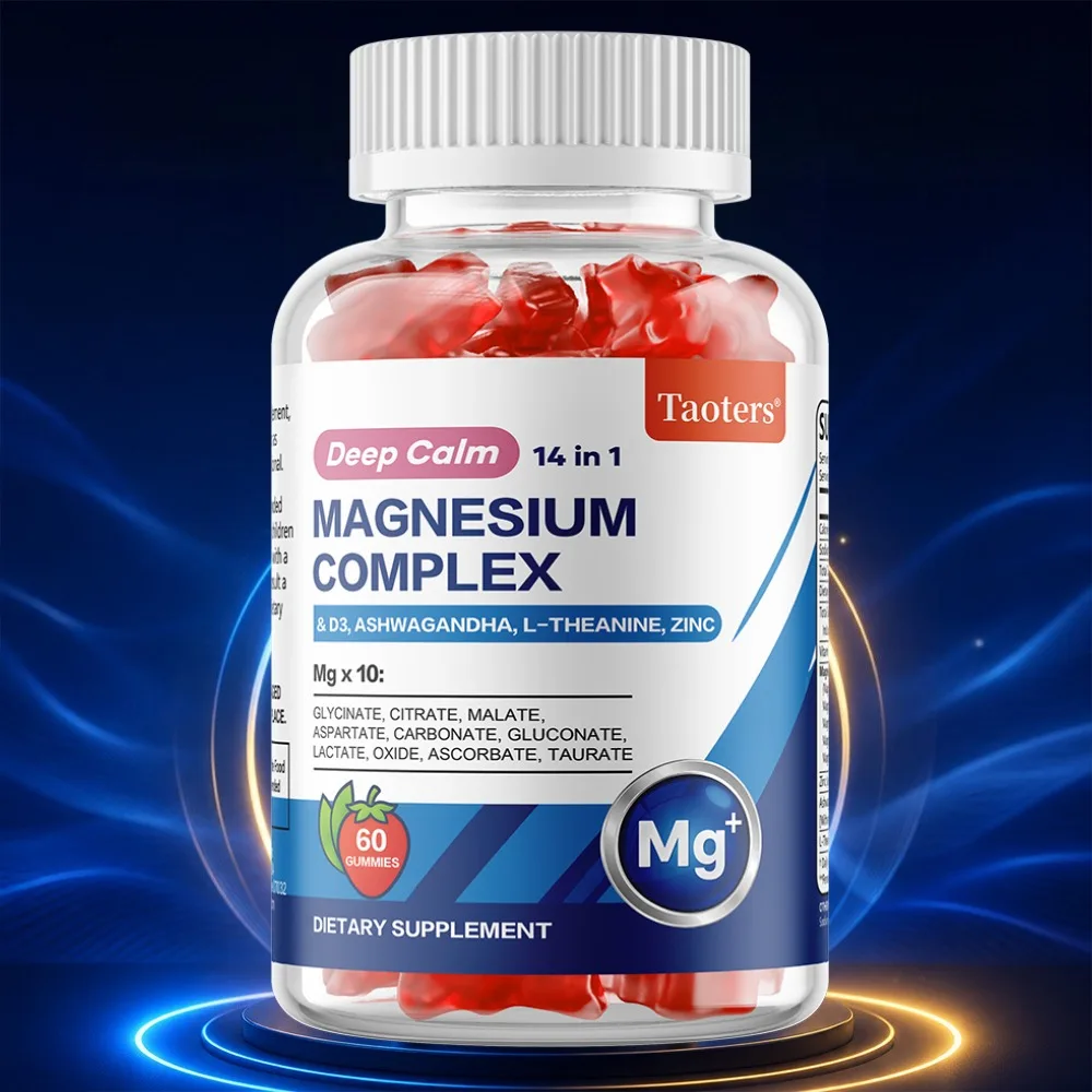Magnesium Complex Gummies, Calm Magnesium Gummies for Women & Men, 14-in-1 with Ashwagandha, L-Theanine, Vitamin D3 & Zinc