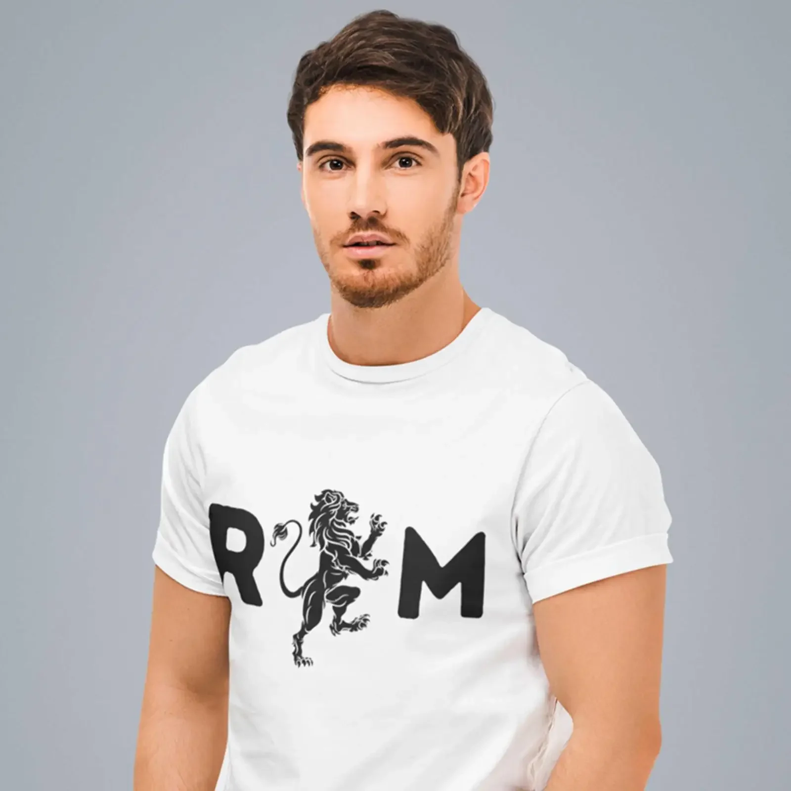 Monogrammed Lion T Shirt vintage Washed Stretched Stylish Casual Comfortable Unisex Slightly streetwear designer clothes
