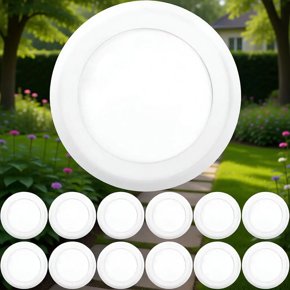 

12 Pack 5/6 Inch LED Disk Lights, Disc Lights Ceiling, LED Recessed Can Lighting, 1050 LM, 5000K Daylight, Dimmable, 15W=75W, Da