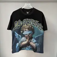 Camisetas de manga corta de algodón blanco y negro con diamantes de imitación y letras para hombre y mujer, camisetas holgadas con diamantes brillantes de Hip Hop Harajuku