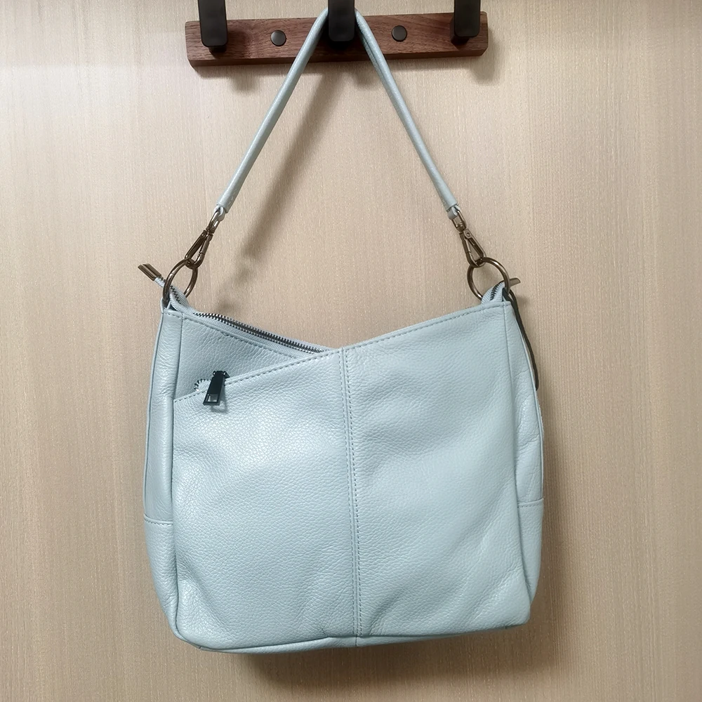 

2025 New Women's Genuine Soft Cow Leather Crossbody & Convertible Shoulder Bag - Spacious & Effortless Quality Bag for Commuting