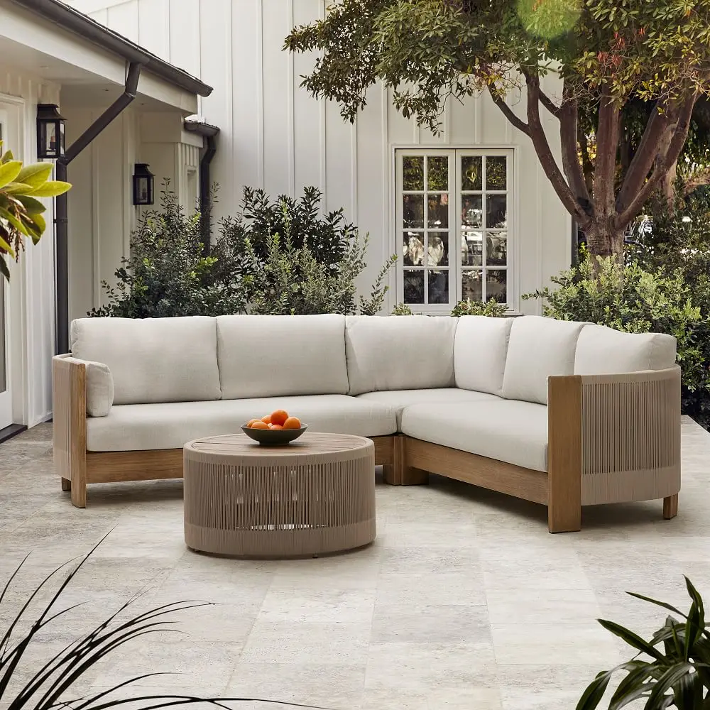 High Quality Garden Set Furniture Modular Sectional Teak Patio Outdoor Sofa