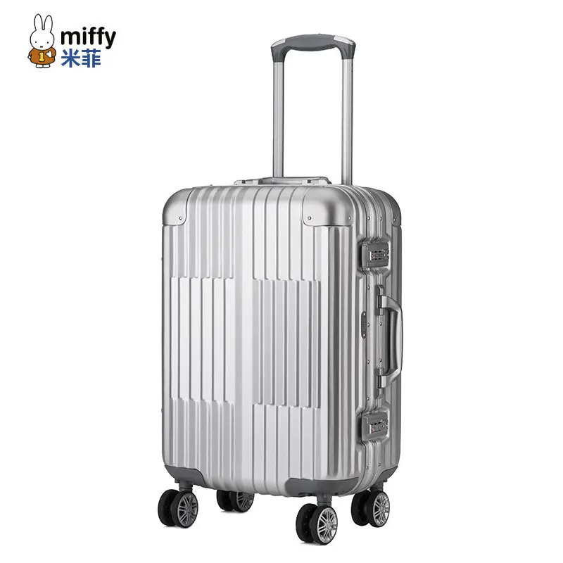 Miffy Kawaii Anime Cartoon Rabbit Suitcase 20 25 Inches Suitcase Universal Wheel Fashion Business Mute Female Trolley Case