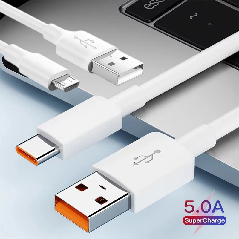 Micro USB Data Cable Type C 6A Fast Charge 1M 2M 3M 5M 8M 10M 12M Equipment Universal Cable for iPhone 15 Samsung Camera PS5 VR