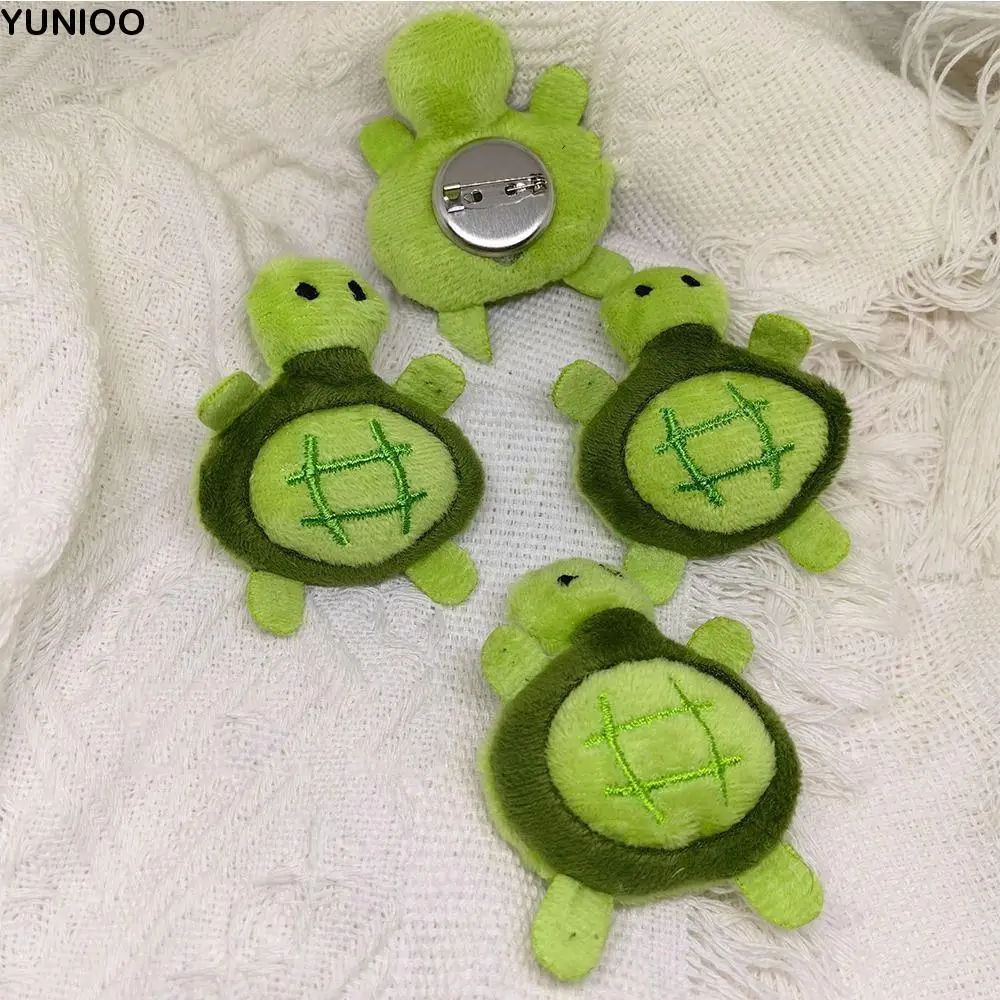 Creative Cartoon Turtle Plush Keychain Plush Stuffed Soft Bag Name Tag Toys Turtle Brooch Backpack Decor