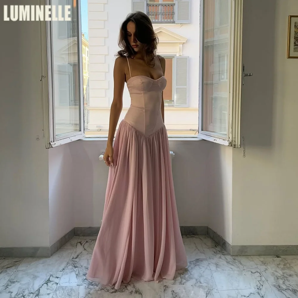 

Spaghetti Strap Evening Dresses A-line فساتين سهرة Draped Sexy Lace Up Prom Dress 2026 Women's Party Gown Customized