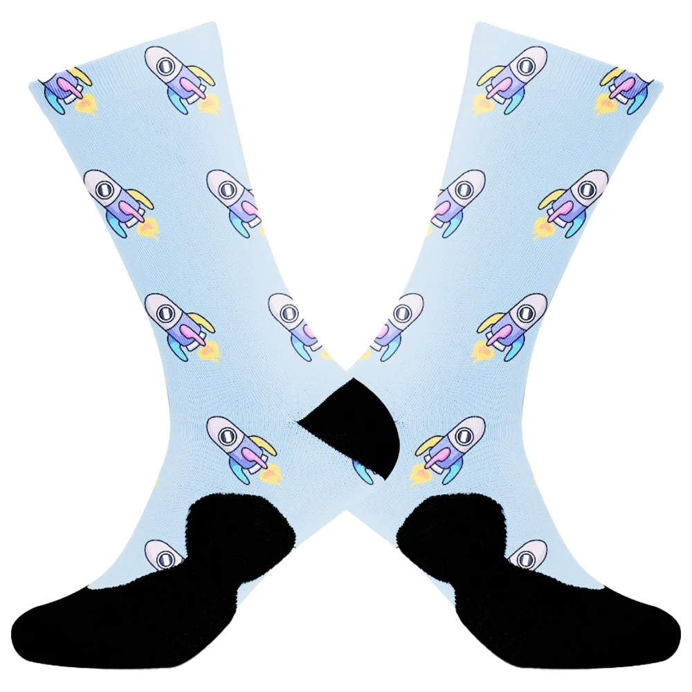 2024 neue Cartoon Socken Socken rutsch feste atmungsaktive Fahrrads ocken Kompression Rad socken Fahrrad Flotte Renn socken Männer und Frauen