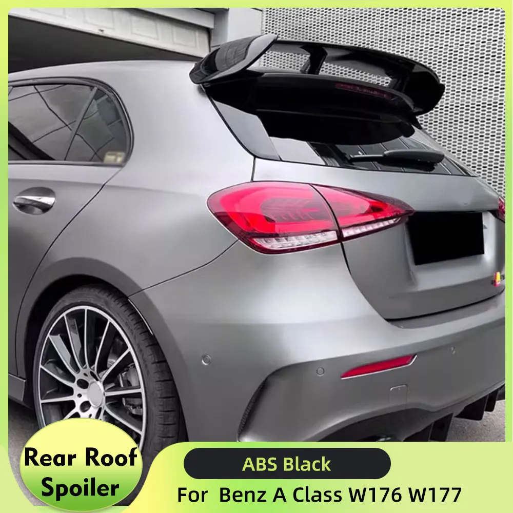 

Задний багажник на крышу, спойлер для Mercedes Benz A Class W176 W177 A180 A200 A220 A250 A260 A35 A45 AMG 2014-24 ABS Черный