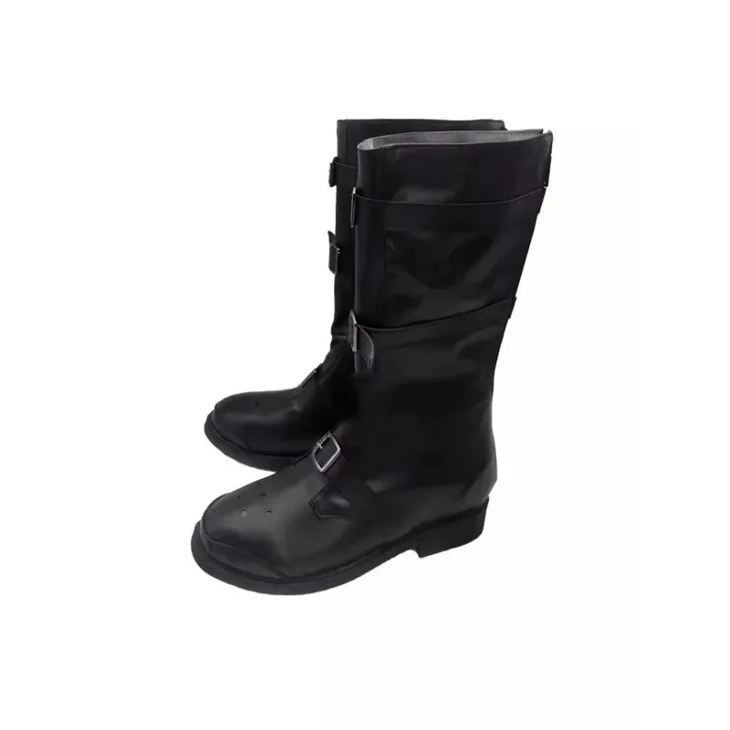 

Game Wuthering Waves Cosplay Rover Cosplay Shoes Pu Black Boots Women Men Halloween Party Cosplay Shoes for Convention