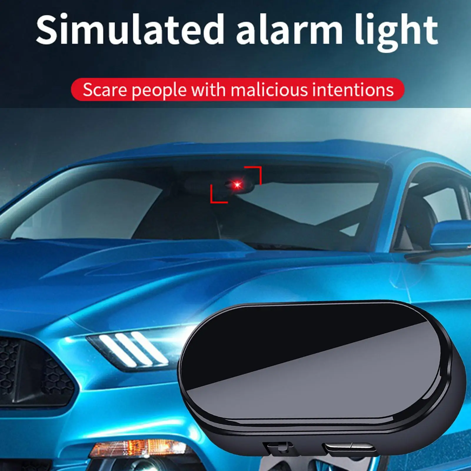 Car Solar Powered Security Strobe Light Dummys Alarm Wireless Warning Anti-Theft Caution Lamps Imitation LED Flashing