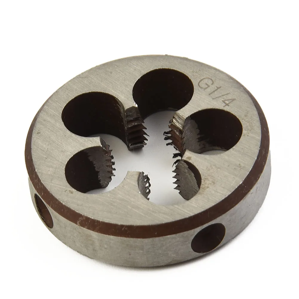 

1pc High Duty Pipe Thread Round Dies For BSP- 1/8 1/4 3/8 1/2 3/4 HSS High Speed Steel High Hardness And Tear-resistant Tools