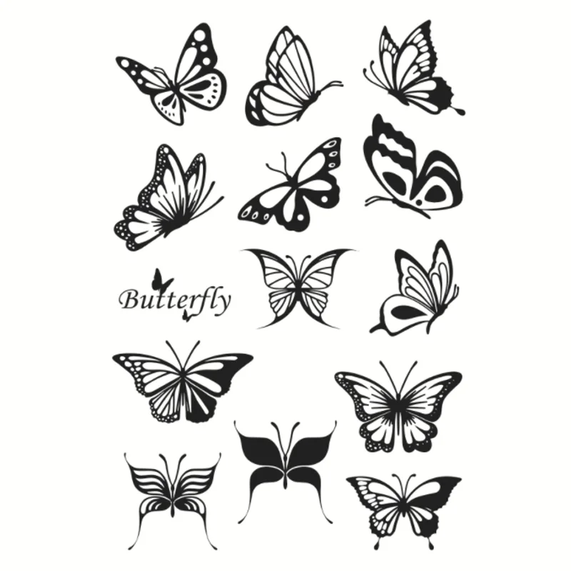 Butterfly Transparent Silicone Finished Stamp DIY Hand Account Scrapbook Rubber Coloring Embossed Diary Stencils Decor Reusable