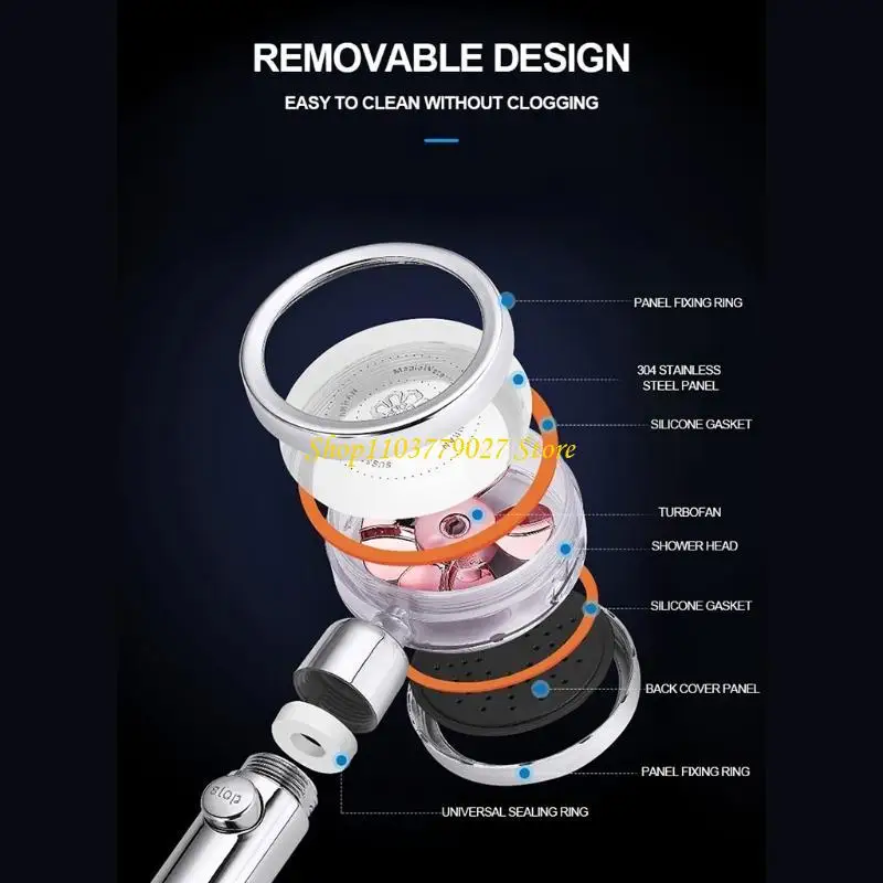 

C4DF Shower for Head 360 Degrees Rotating Double-Sided Turbocharged Shower for Head With Switch On/Off Button Easy Install Ha