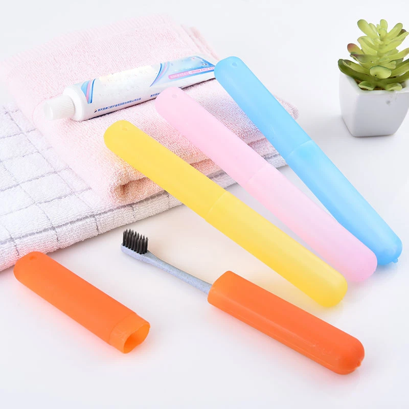 20cm x 2.5cm Portable Toothbrush Case Holders Travel Cover New Tube Plastic Box Multicolor Set great for outdoor traveling use