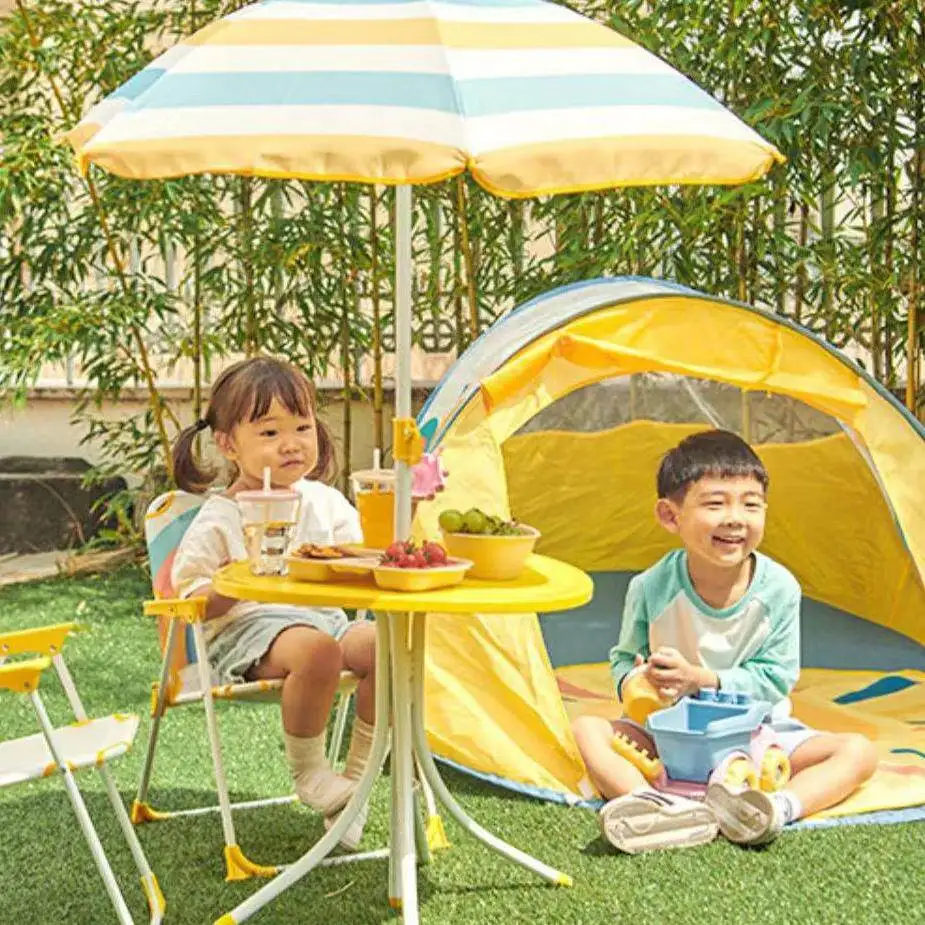 

Outdoor small beach chair parasol camping leisure portable camping table and chair set leisure folding