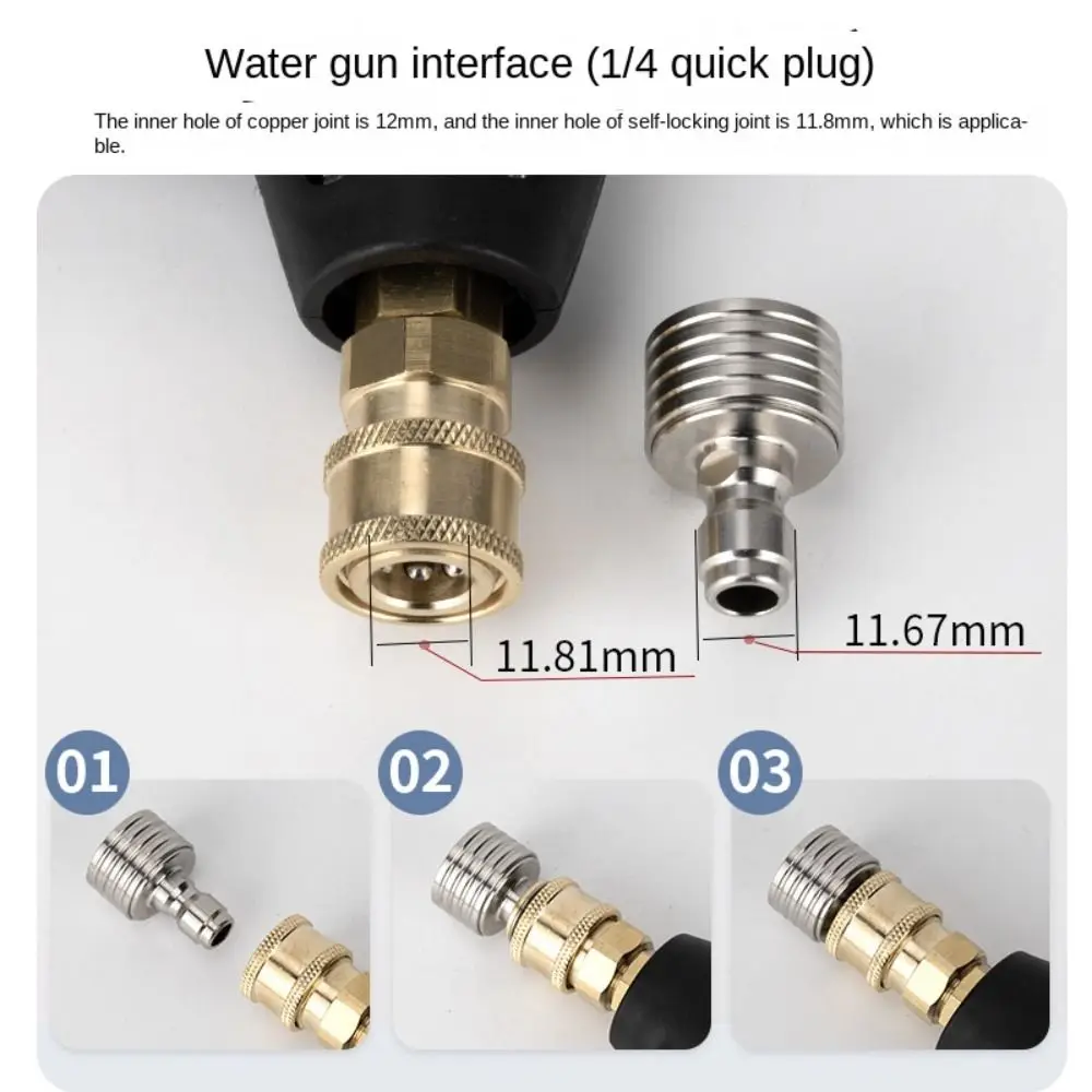 1/4 Quick Connect Car Washing Nozzle High Pressure Universal Shower Blades Small Stainless Steel Universal Connection Nozzle