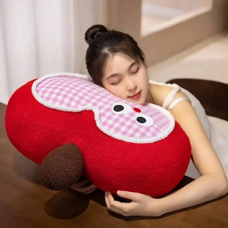 Squishy Apple Plush Toy Pillow Stuffed Soft Funny Fruit Check Apple Doll Cute Huggable Pillow Kids Christmas Birthday Gift