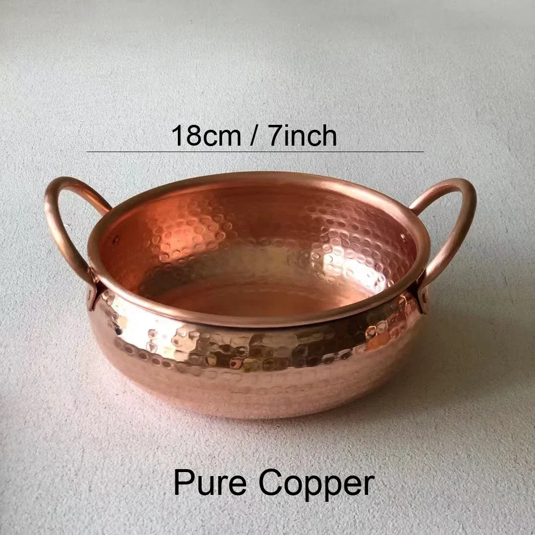 7 Inch Copper Salad Bowls Mixing Serving Bowl Cooking Pot  Decorative Copper Bowl Home Kitchen Dec