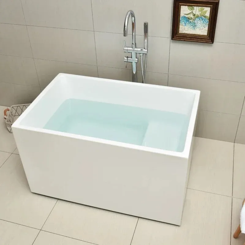 Acrylic small apartment, small size deepened and thickened thin edge independent adult household seamless docking bathtub