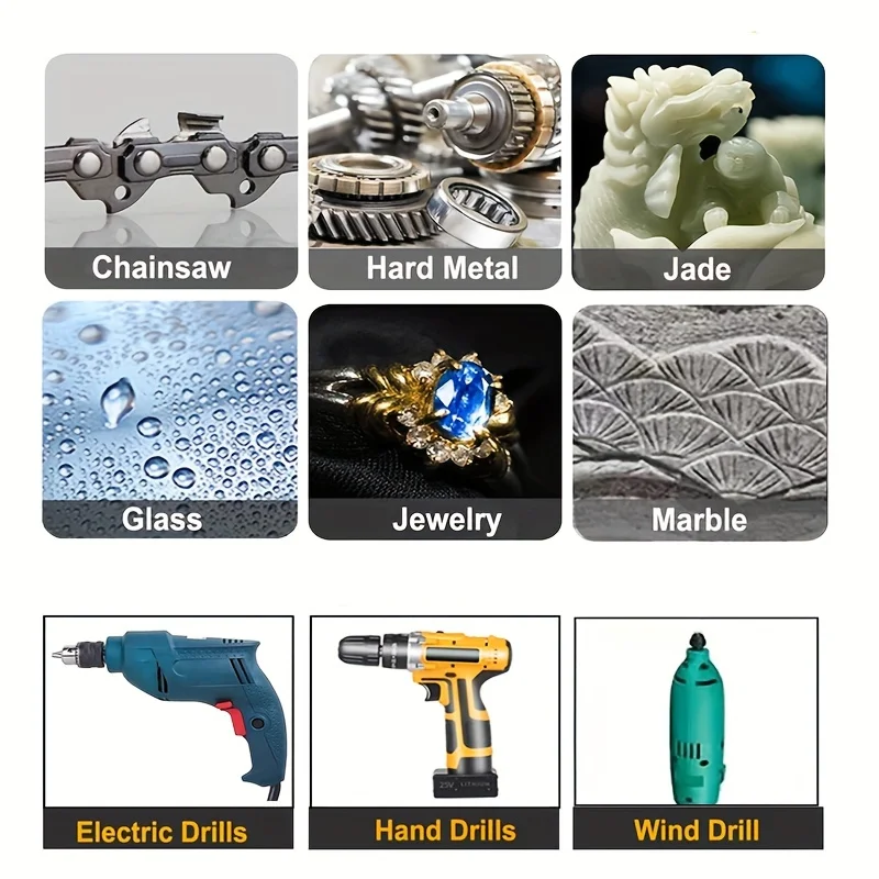 12 CS Diamond Chainsaw Sharpener Chainsaw 3 Size Diamond Sharpener Polishing Grinding Tool for Electric Chain Saw, Stone Carving