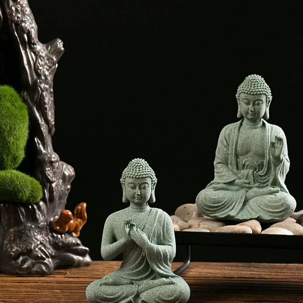 Handcrafted Sandstone Buddha Statue Zen Ornament For Home Decor Office Tabletop Aquarium Landscape Minimalist Art