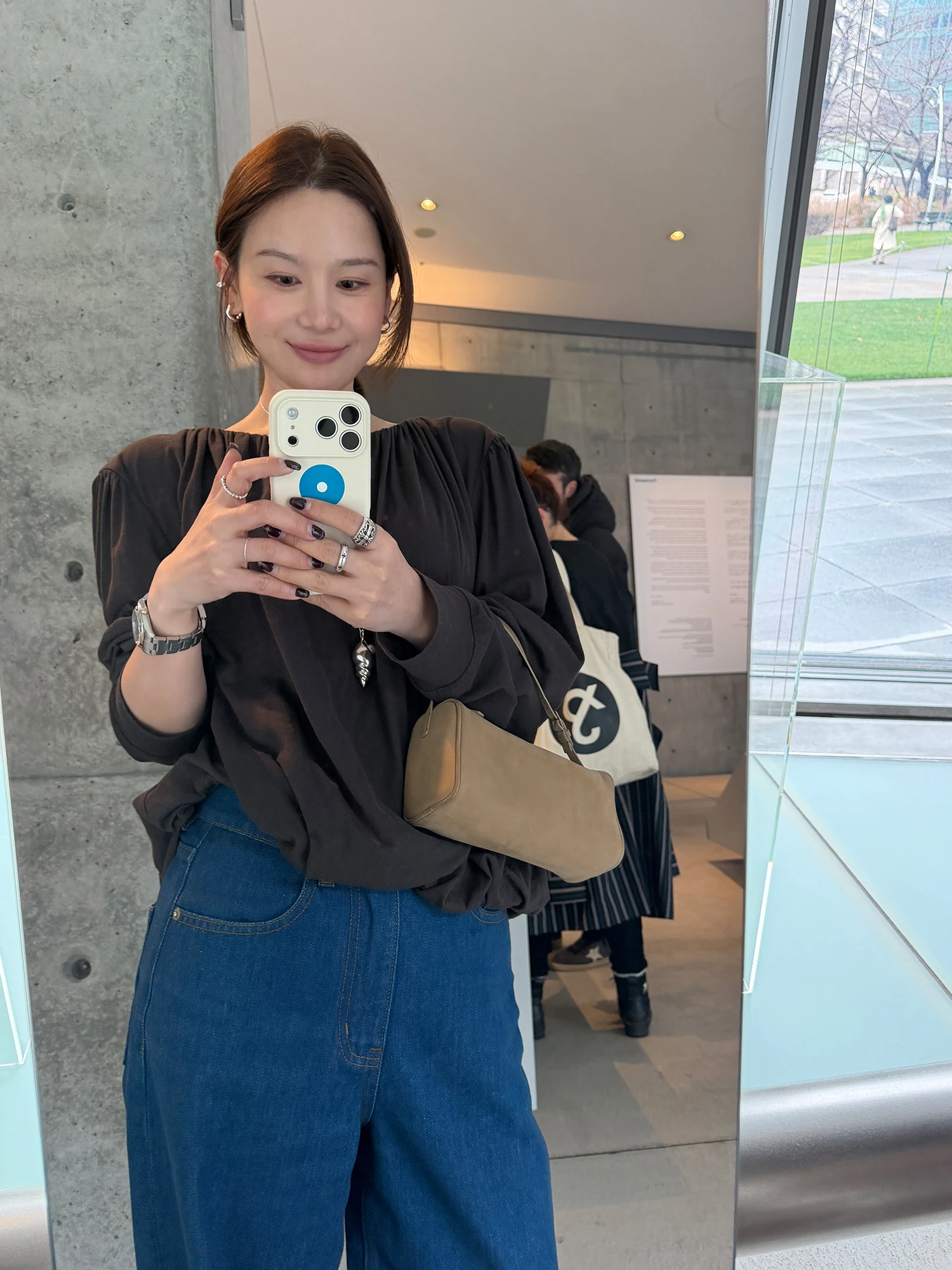 

WXLSTUDIO Cloud Soft Double Layer Gathered Shoulder Chiffon Shirt Women's Long Sleeve Spring Top Breathable Comfortable Cotto...