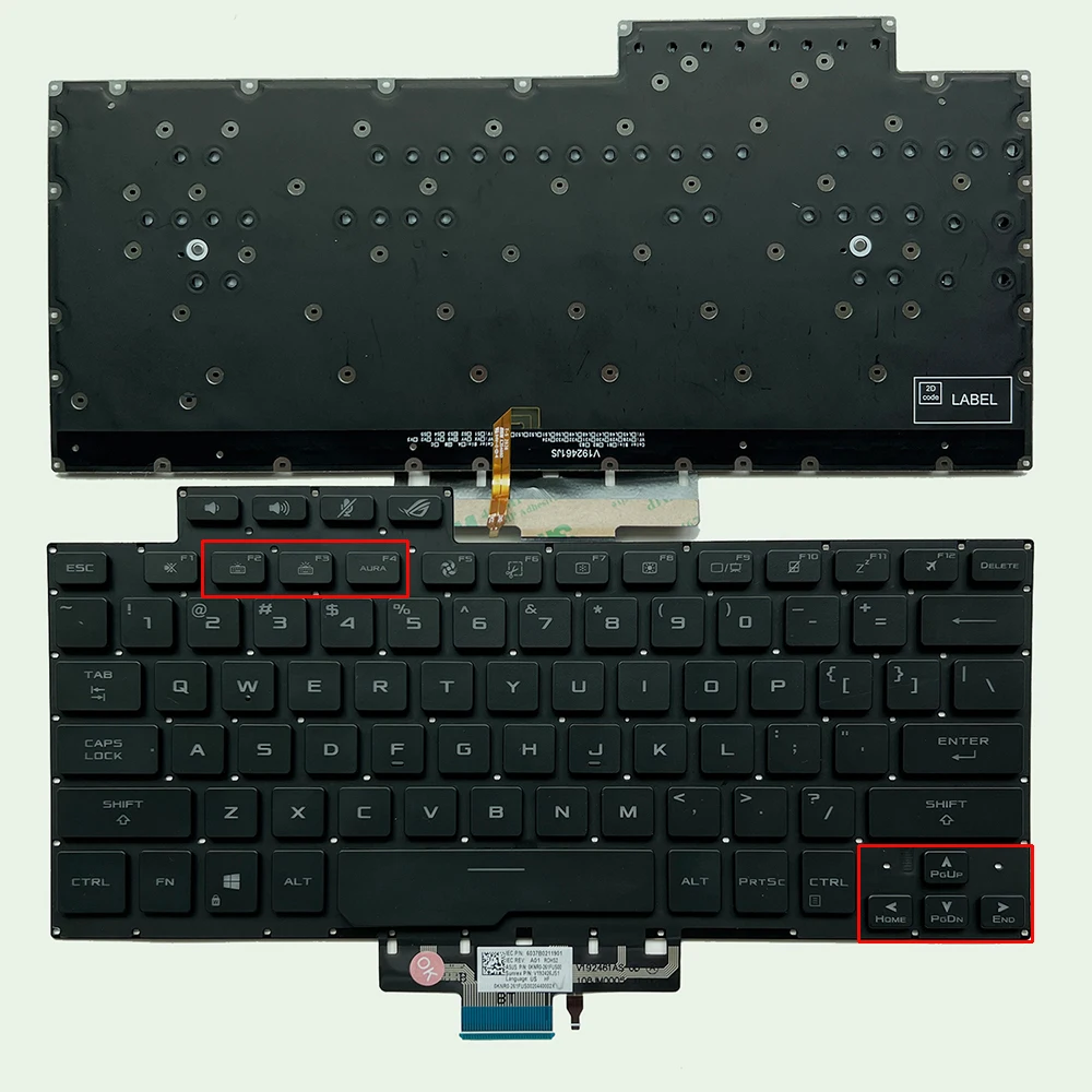 Imagem -03 - Teclado Retroiluminado Russo dos Eua Asus Rog Zephyrus G14 Ga401i Ga401iv Ga401u 2023 Ga401m Ga401q Ga401qm 2023 V192426js1 ru