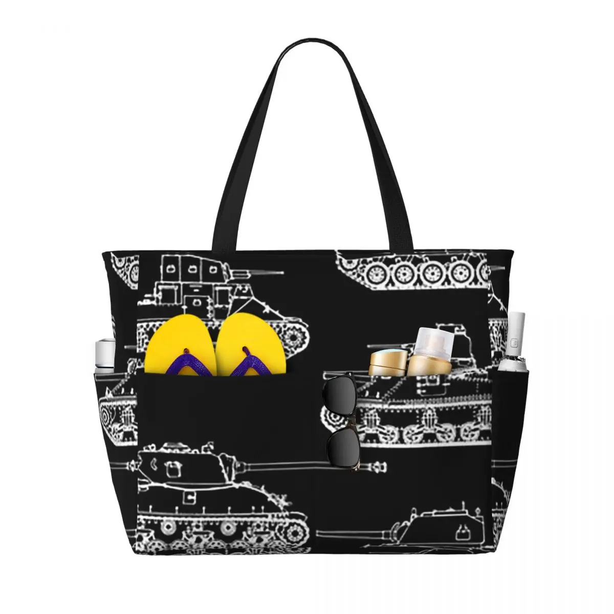 US Tanks Of World War II Beach Tote Bag Sport Gym Yoga Duffle Large Tote Bag Women Travel Bag Fitness bag