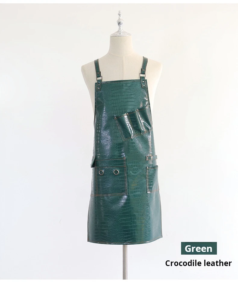 

Fashion Customizable Logo High-Quality Waterproof Barber BBQ Work Apron New Pattern PU Material for Professional Use