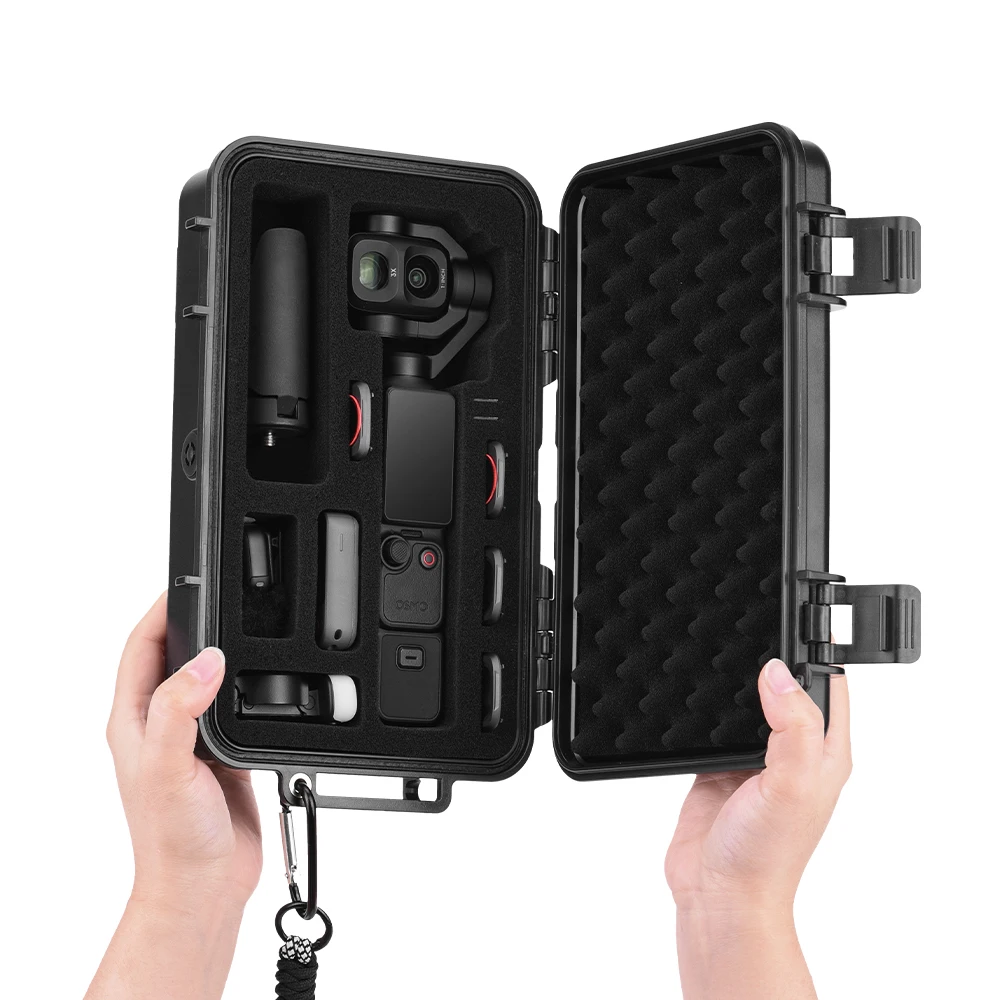BRDRC Wasserdichter Hartschalenkoffer für DJI Osmo Pocket 4P Tragbare Aufbewahrungstasche Zubehör-Kombi-Koffer mit Handschlaufe – Detail 12