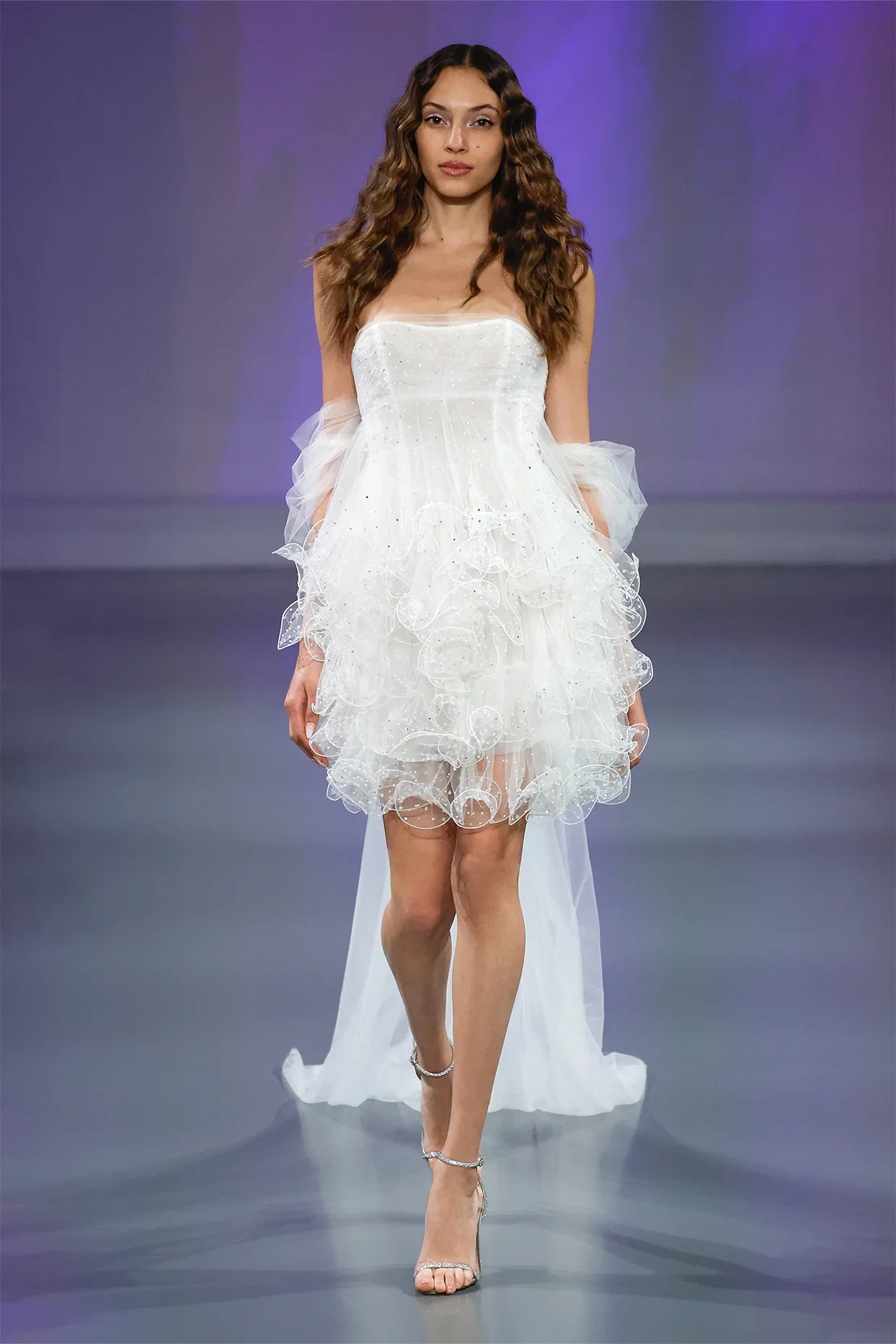 تخصيص 2026 فستان زفاف الأميرة مثير بدون حمالات مع حاشية مطوي وقابل للانفصال قبالة الكتف الشيفون الكرة فستان الزفاف