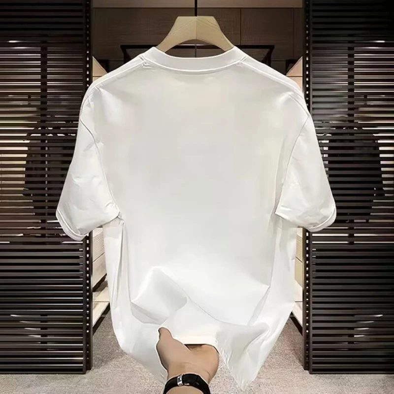 Chinese Style Fashion Summer Pure Cotton Men O-Neck Printing Trend Casual All-match Short Sleeve Loose Pullovers T-shirt Tops