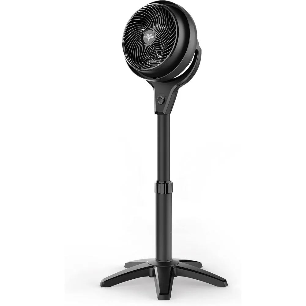 Whole Room Air Circulator Pedestal Fan with 3 Speeds, Adjustable Height, Personal, Black, Adjustable Height and Tilt, 120v.