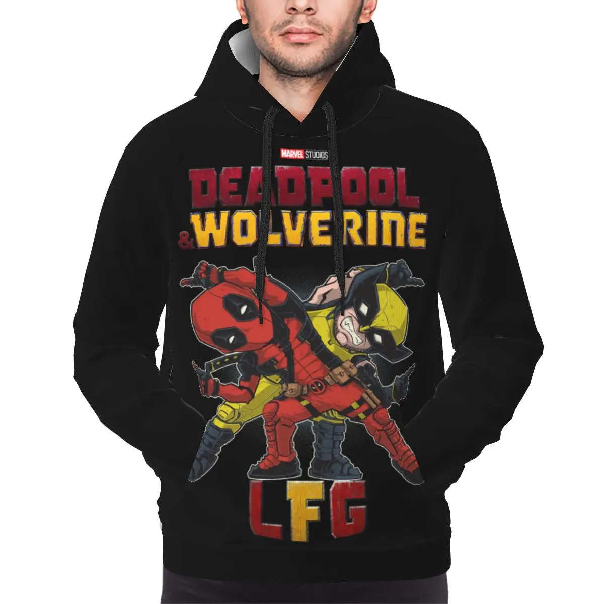 Deadpool & Wolverine Hoodie Men Women Sweatshirt Graphic Print Kanga Pocket Hoodies Fashion Hoodie Pullover Long Sleeve Shirts