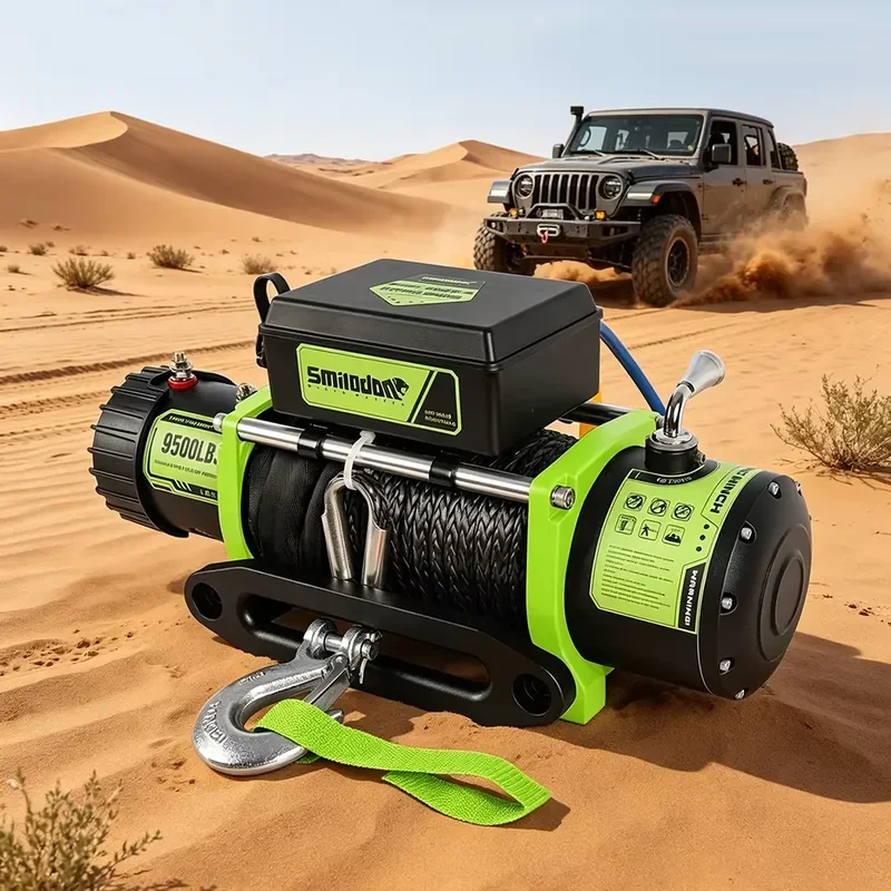 Manufacturer Custom 9500LBS Electric Winch 12V 24V 5.5HP With Wireless & Wired Remote Control for Off Road Auto Vehicle